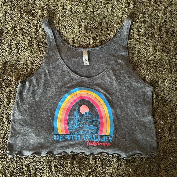 Next Level Apparel crop top Size Medium Gray Death Valley California - Picture 6 of 10
